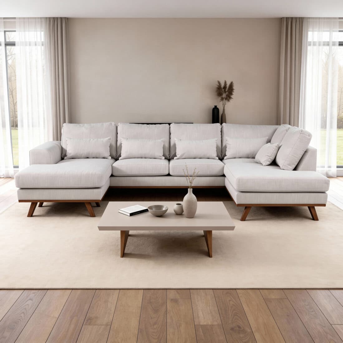 Japandi 3 Zits Hoek Rechts Cl Stof Melva 02 M460 Beige Japandi 3 Zits Hoek Rechts Cl Stof Melva 02 M460 Beige