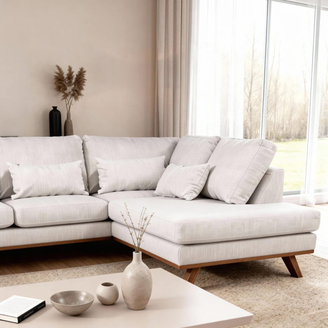 Japandi 3 Zits Hoek Rechts Cl Stof Melva 02 M460 Beige Japandi 3 Zits Hoek Rechts Cl Stof Melva 02 M460 Beige