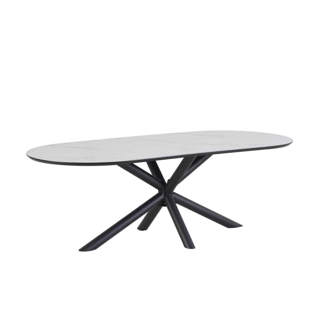Sirius Eettafel Capsulevorm 230 X 100 Mdf Hpl Wit Marmer 25 Mm