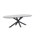 Sirius eettafel capsulevorm 230 x 100 MDF+HPL wit marmer 25 mm