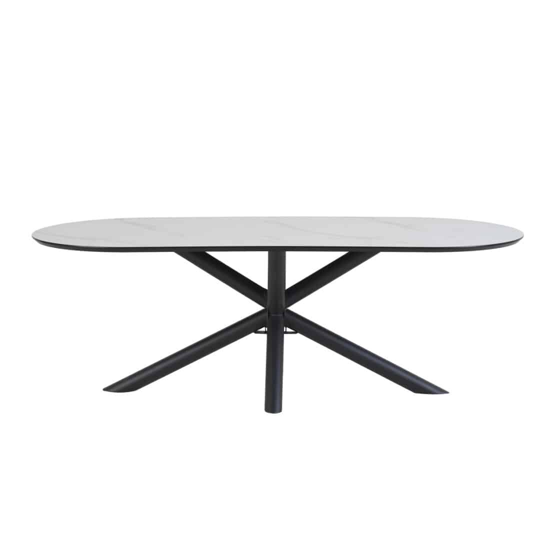 Sirius Eettafel Capsulevorm 230 X 100 Mdf Hpl Wit Marmer 25 Mm