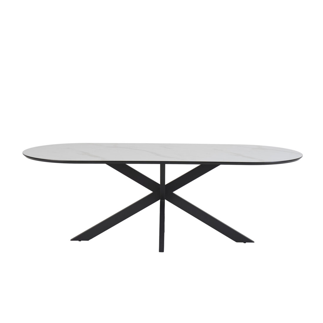 Star Eetkamertafel Capsulevorm 230 X 100 Mdf Hpl Wit Marmer 25 Mm