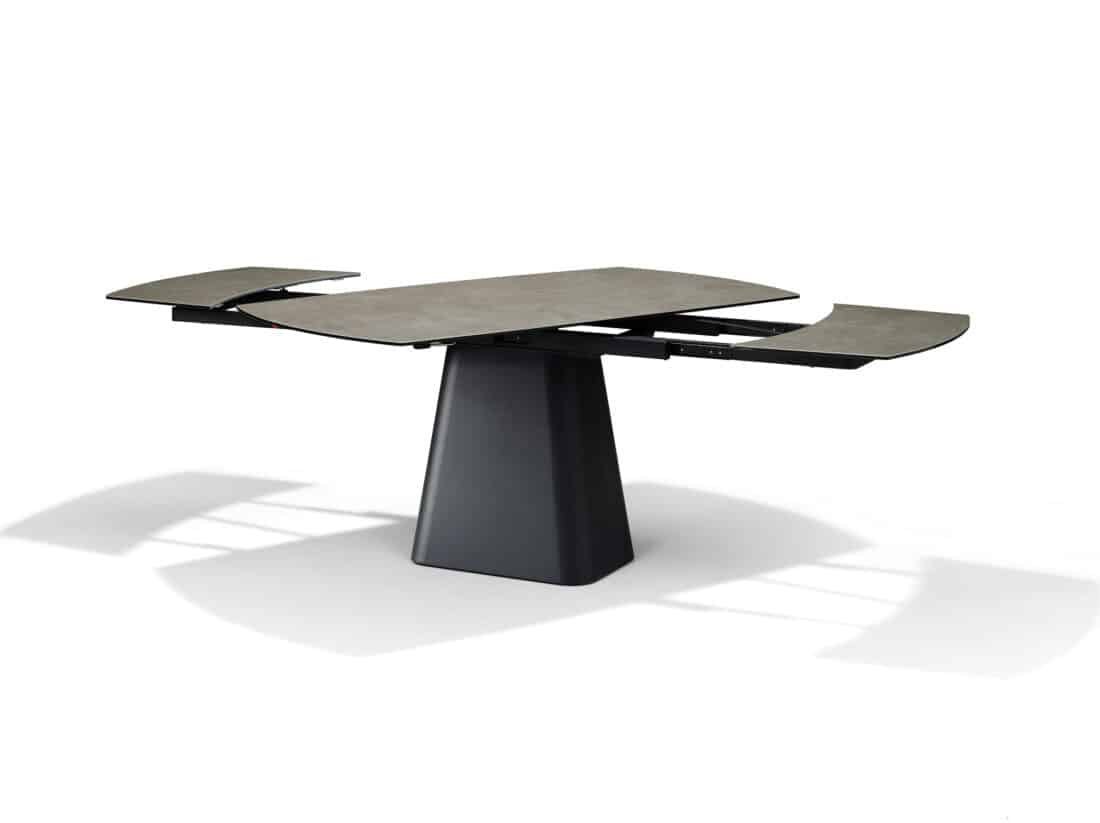 Rick Eettafel Glas Keramiek Taupe 160 240 215 90 Uitschuifbaar