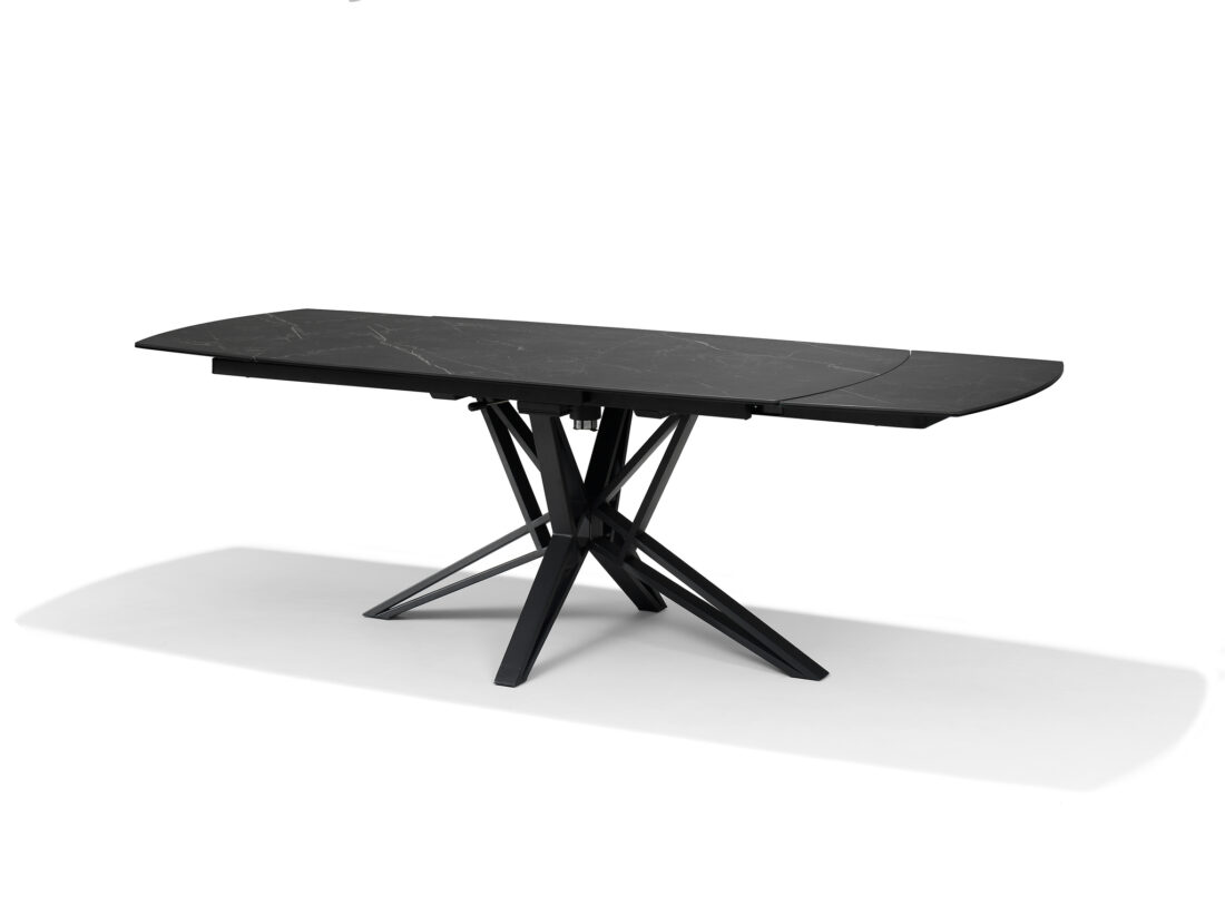 Vegas Eettafel Deckstone Zwart Marmer 160 240 X 90 Uitschuifbaar