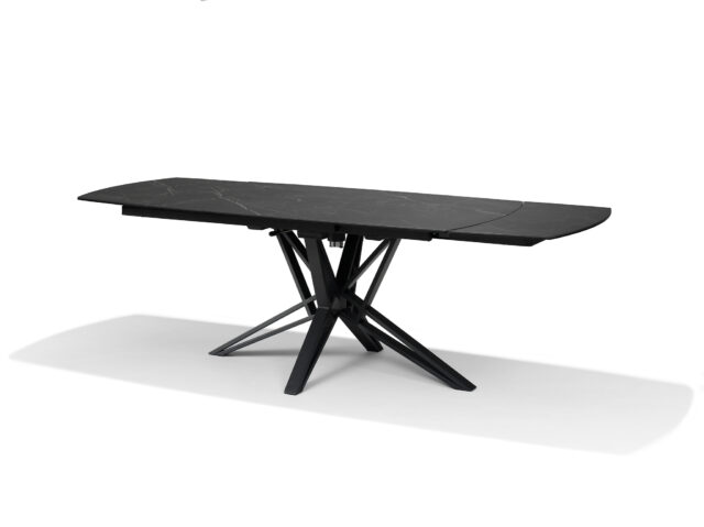 Vegas Eettafel Deckstone Zwart Marmer 160 240 X 90 Uitschuifbaar