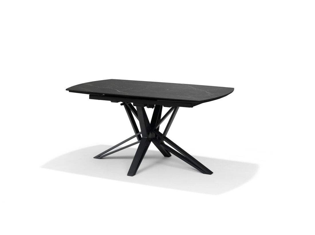 Vegas Eettafel Deckstone Zwart Marmer 160 240 X 90 Uitschuifbaar