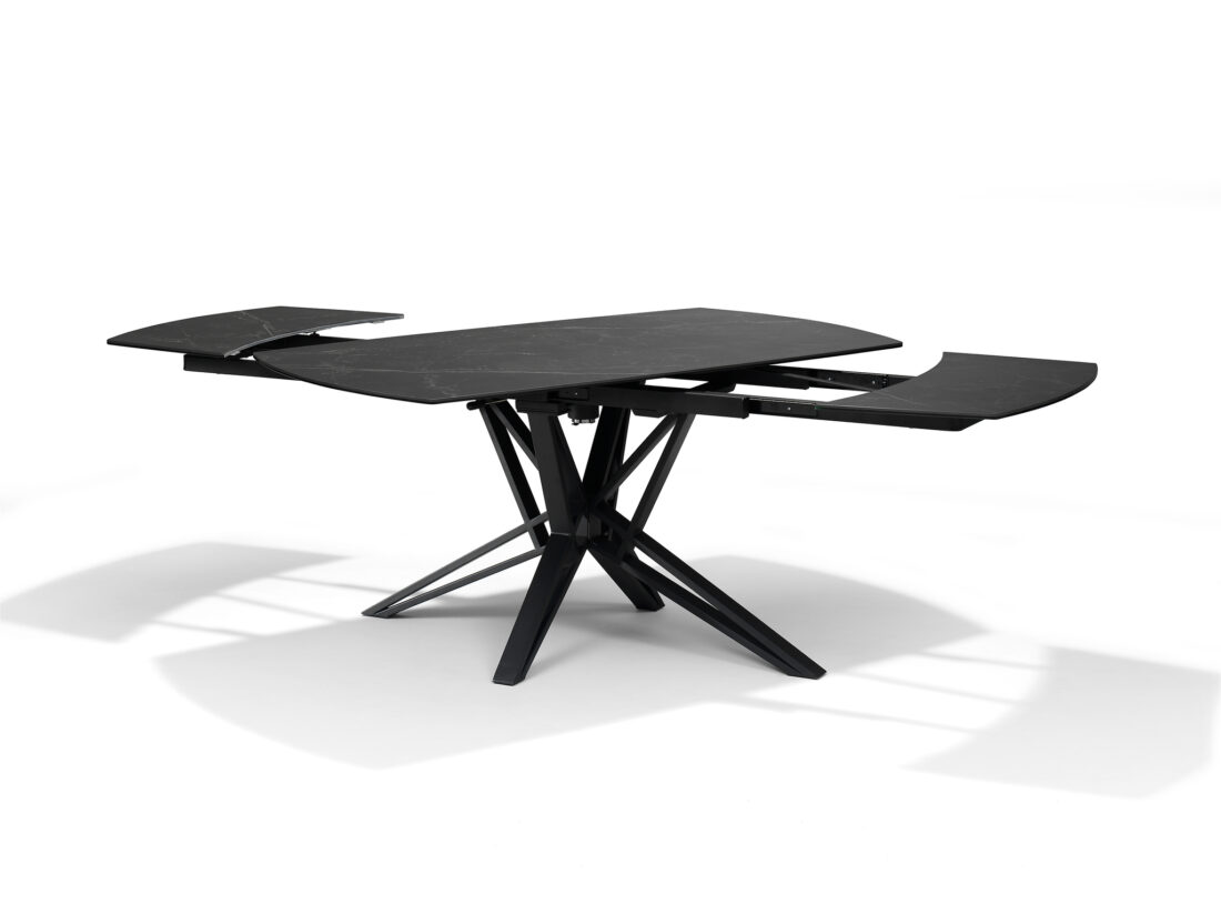 Vegas Eettafel Deckstone Zwart Marmer 160 240 X 90 Uitschuifbaar
