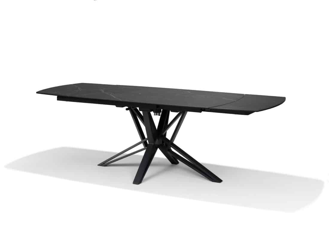 Vegas Eettafel Glas Keramiek Taupe 160 240 215 90 Uitschuifbaar