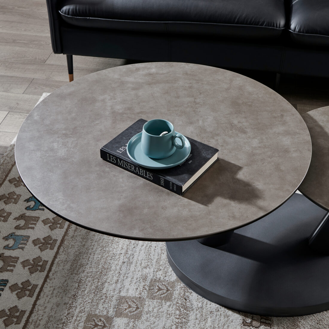 Antares Salontafel B 5712 8211 Taupe Glas Keramiek 8211 2 Draaibare Bladen