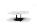 Gemini salontafel - wit Deckstone - 2 schuifbladen