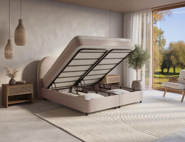 Dh Opbergboxspring Arcus 180 215 200 Beige