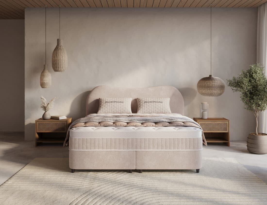 Dh Opbergboxspring Arcus 180 215 200 Beige