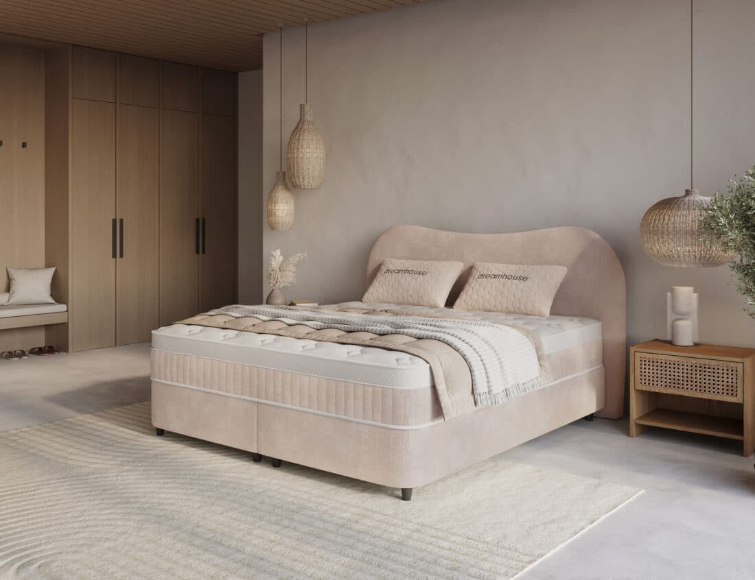 Dh Opbergboxspring Arcus 180 215 200 Beige