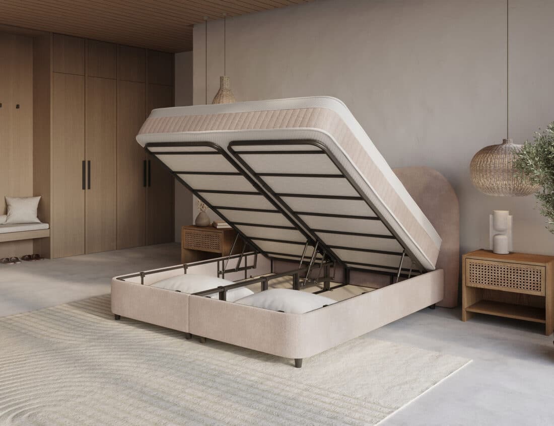 Dh Opbergboxspring Arcus 180 215 200 Beige