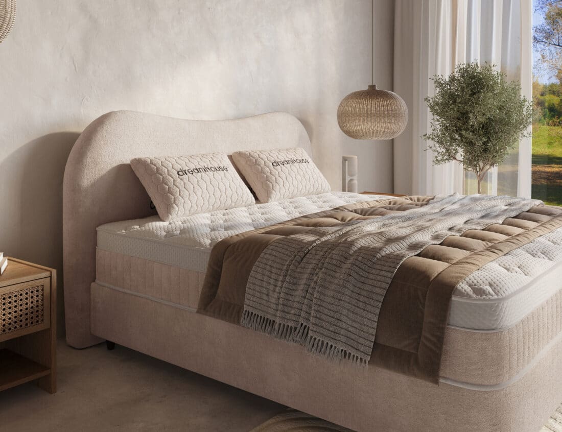 Dh Opbergboxspring Arcus 180 215 200 Beige