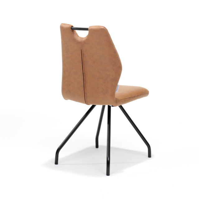Stoel Carlos Zwart Stof Soft Cognac