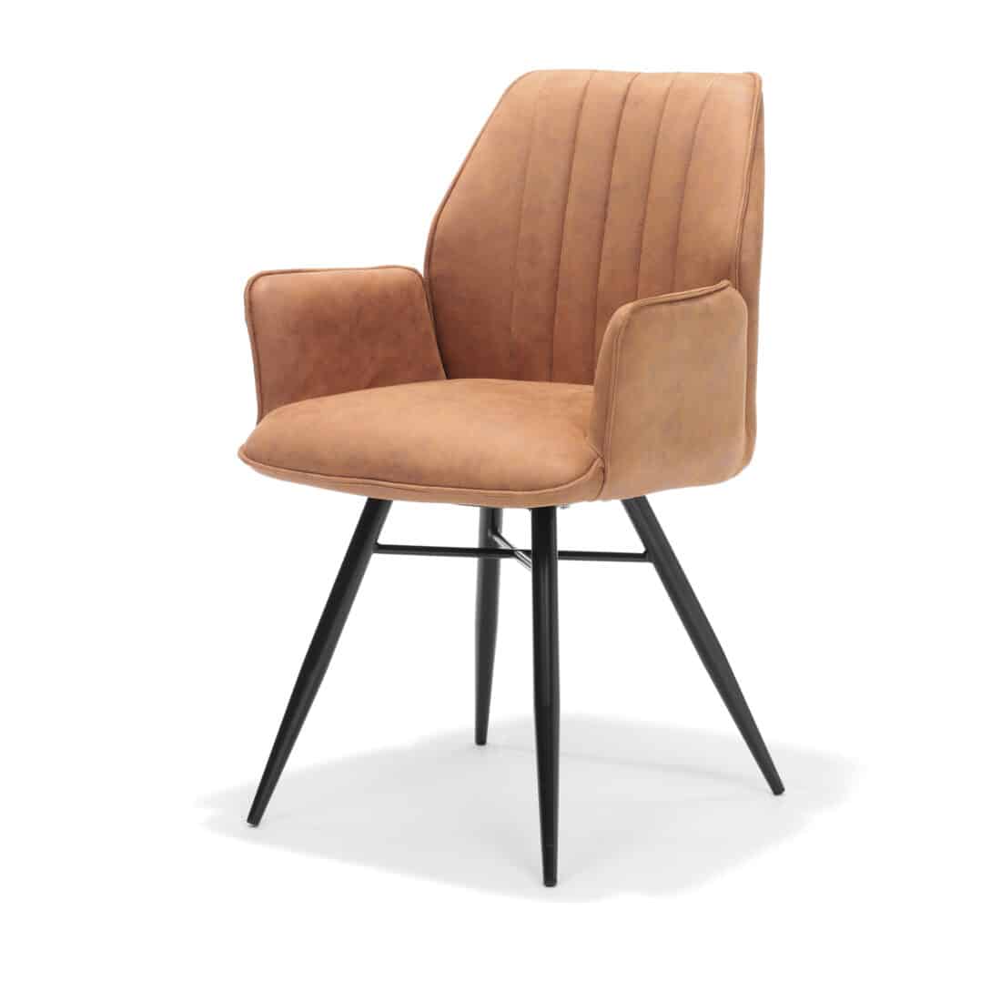 Armstoel Clark Zwart Stof Soft Cognac Armstoel Clark Zwart Stof Soft Cognac