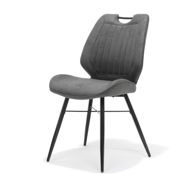 Stoel Quattro Zwart Stof Soft Antraciet