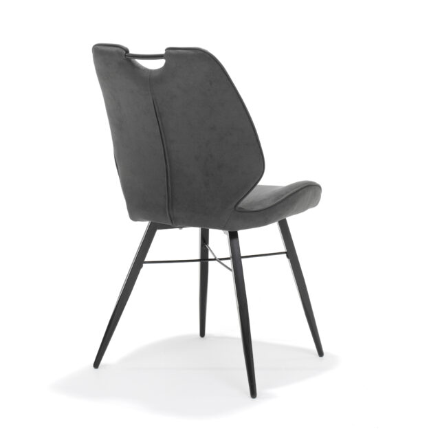 Stoel Quattro Zwart Stof Soft Antraciet