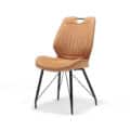 Stoel Penta zwart stof zacht cognac