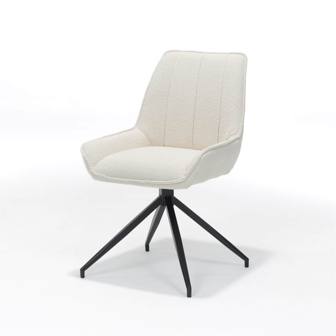 Montana Stoel 8211 Stof Teddy Ecru 8211 Draaivoet Zwart