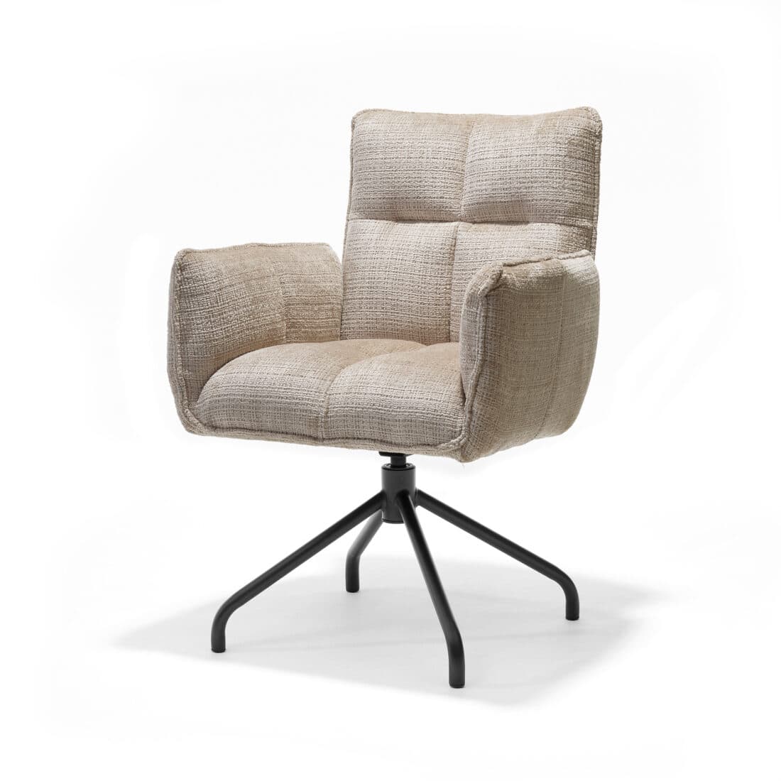 Nova Armstoel Stof Cremona 14 Beige 8211 360 Draaibaar Frame Zwart P14 Nova Armstoel Stof Cremona 14 Beige 8211 360 Draaibaar Frame Zwart P14