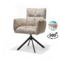 Nova armstoel, stof Cremona #14 beige - 360° draaibaar, zwart frame A360