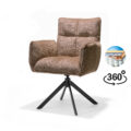 Nova armstoel stof Cremona #18 taupe - 360° draaibaar - frame zwart A360