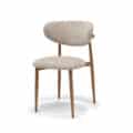 Dalton stoel stof Vibe #06 crème - metalen frame eiken naturel