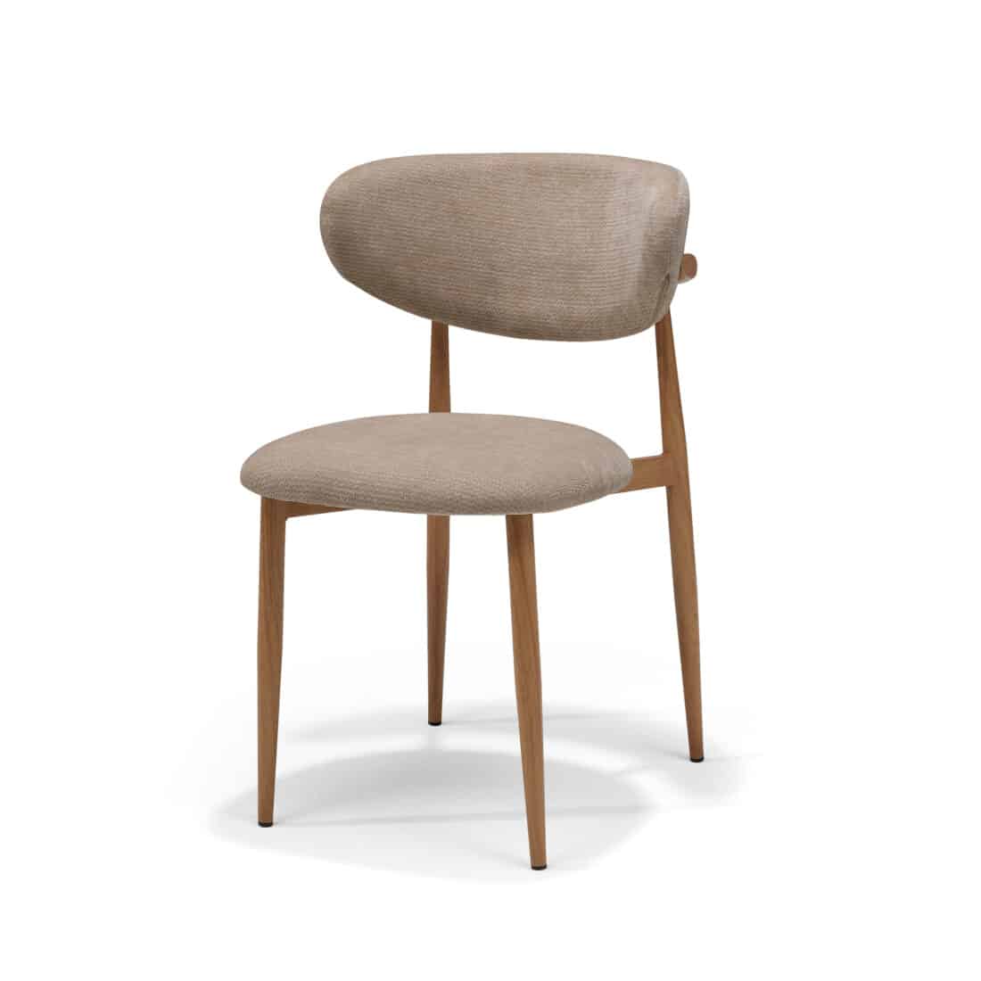 Dalton Stoel Stof Vibe 21 Taupe 8211 Metalen Frame Eiken Naturel
