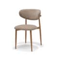 Dalton-stoel, stof Vibe #21 Taupe - metalen frame, eiken naturel