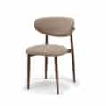 Dalton-stoel, stof Vibe #21 taupe - metalen frame in notenkleur