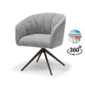 Cocoon armstoel Stof Sahara Grijs - 360° draaibaar frame anodisch bruin