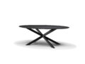 Solar Eetkamertafel 190 x 120 cm Ovaal Mango Zwart 3 cm