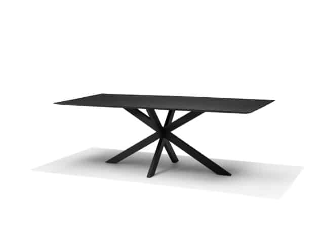 Star Eettafel 160 X 100 Cm Rechthoekig Mango Zwart 3 Cm