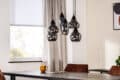 Hanglamp, 6-lichts, H340 gerookt glas