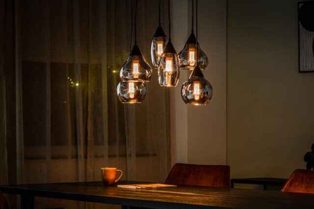 Hanglamp 6 Lichts H340 Gerookt Glas