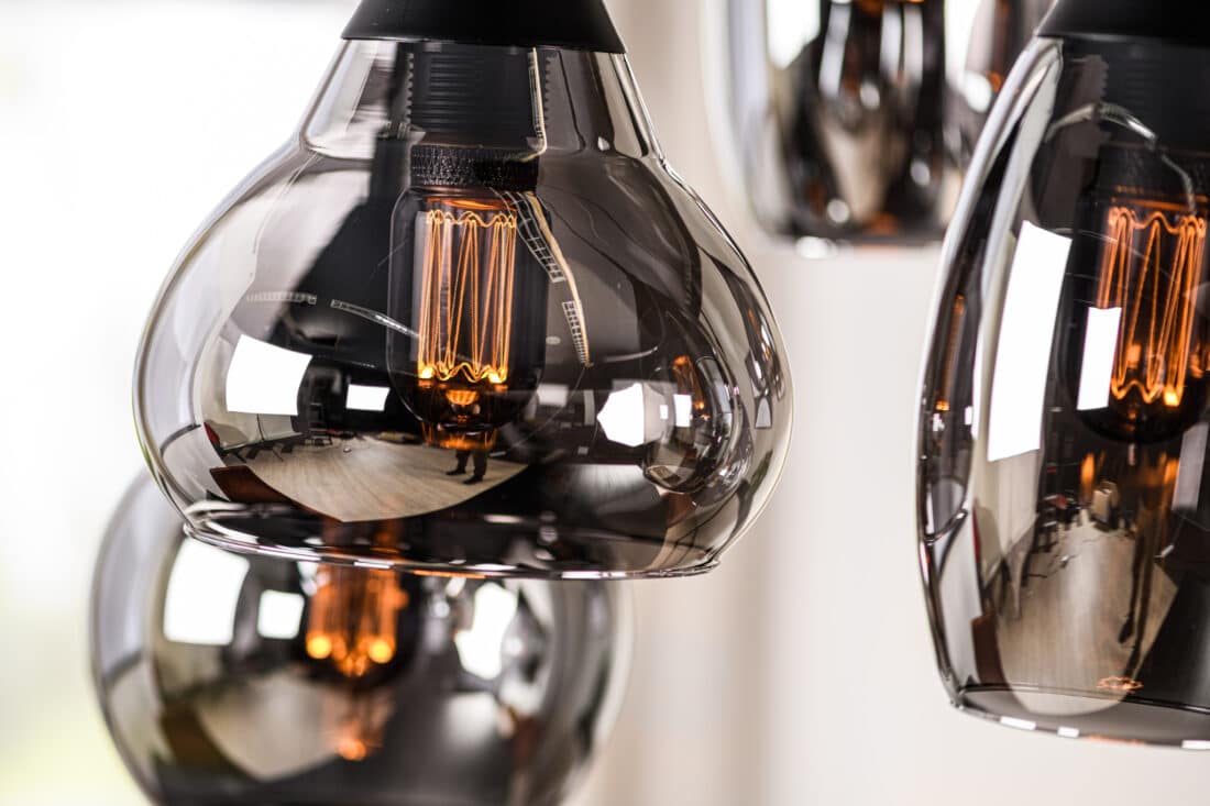 Hanglamp 6 Lichts H340 Gerookt Glas Hanglamp 6 Lichts H340 Gerookt Glas