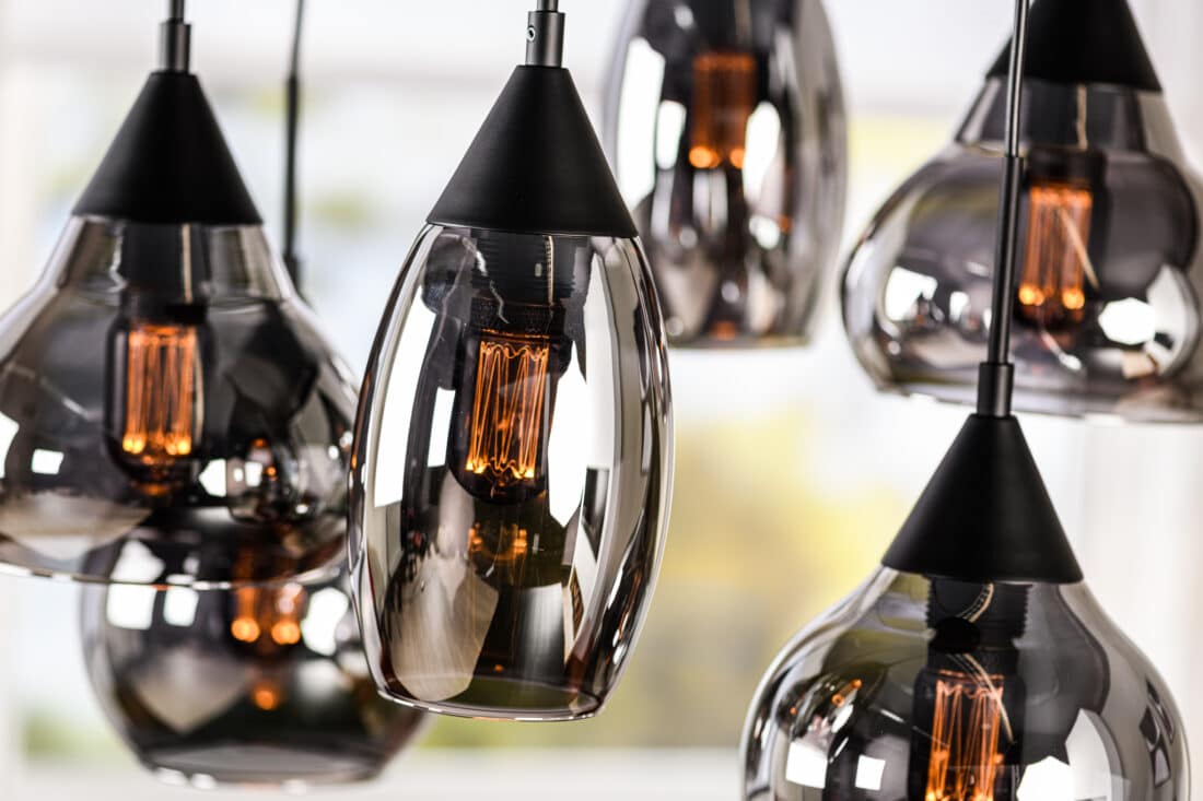 Hanglamp 6 Lichts H340 Gerookt Glas Hanglamp 6 Lichts H340 Gerookt Glas