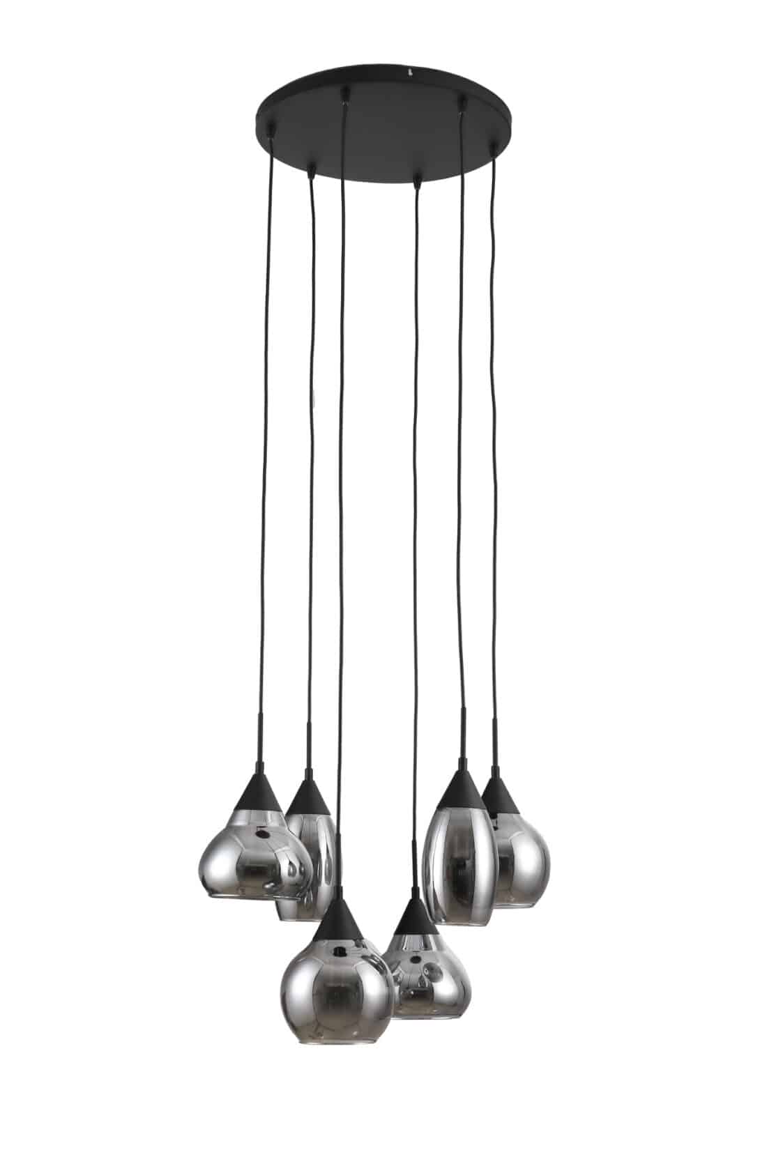 Hanglamp 6 Lichts H340 Gerookt Glas Hanglamp 6 Lichts H340 Gerookt Glas