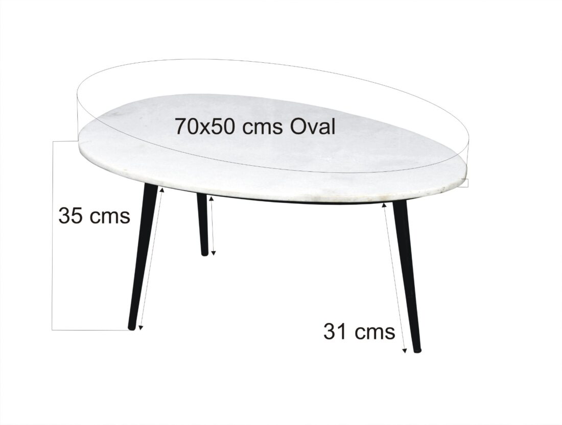 Organisch Marmer Wit Zwart 70 Cm