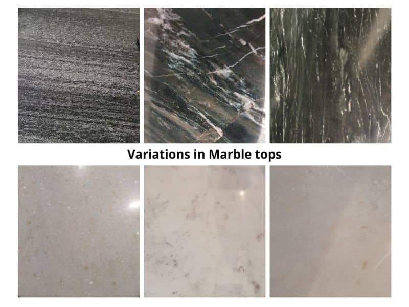 Organisch Marmer Wit Zwart 70 Cm