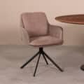 Armstoel Joy - Stof Taupe Microfiber - Metaal