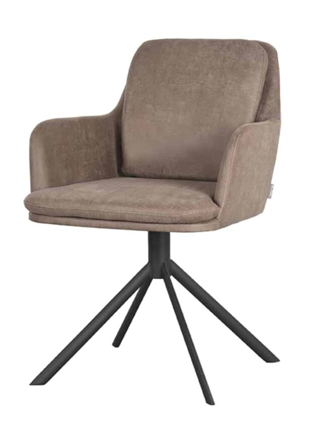 Armstoel Joy 8211 Stof Taupe Microfiber 8211 Metaal