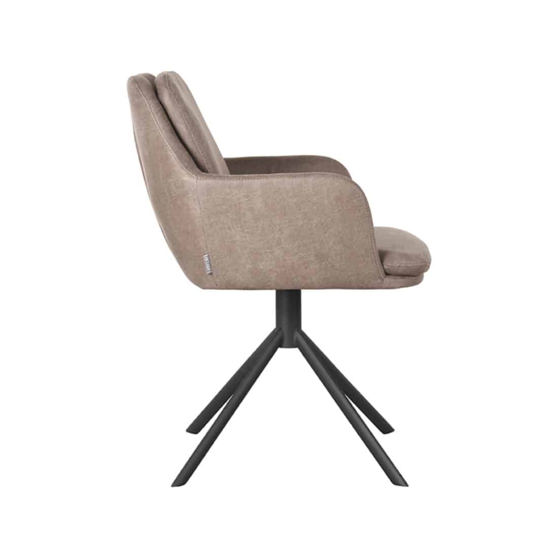Armstoel Joy 8211 Stof Taupe Microfiber 8211 Metaal