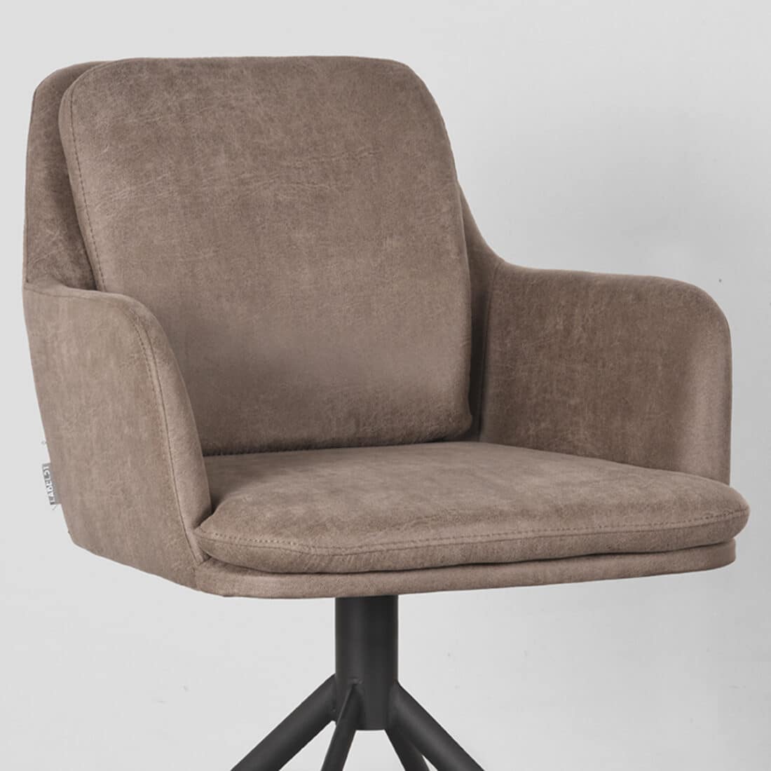 Armstoel Joy 8211 Stof Taupe Microfiber 8211 Metaal