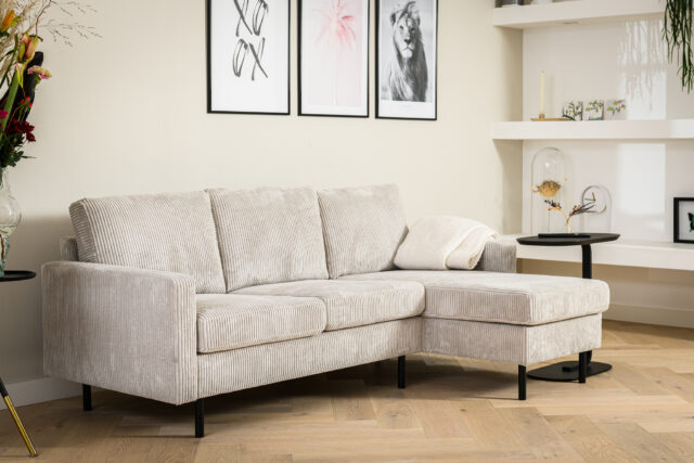 3 Zitsbank Cl L R Stof Rib R920 Naturel