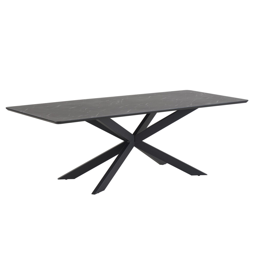 Solar Eetkamertafel Rechthoek 190 X 100 Cm Mdf Hpl Zwart Marmer 25 Mm