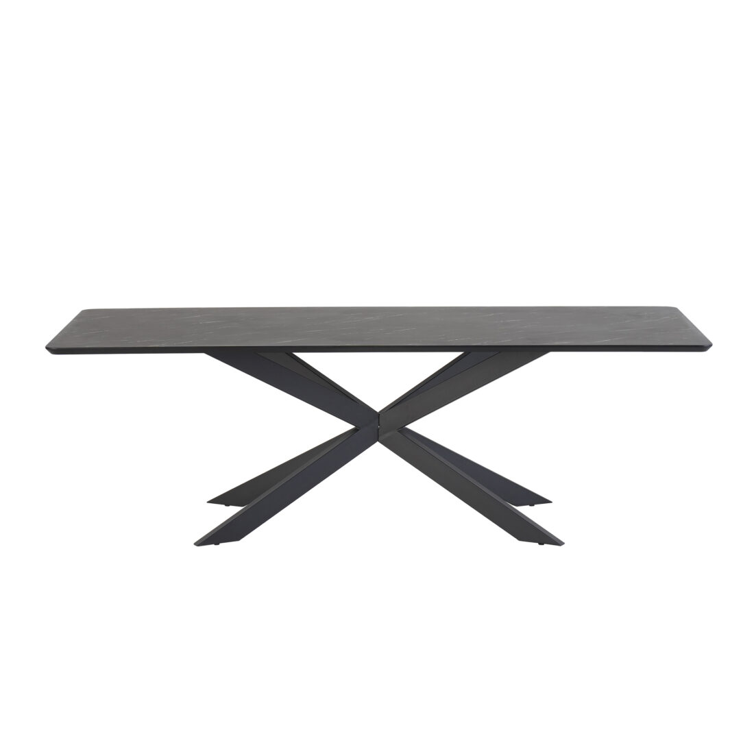 Solar Eetkamertafel Rechthoek 190 X 100 Cm Mdf Hpl Zwart Marmer 25 Mm