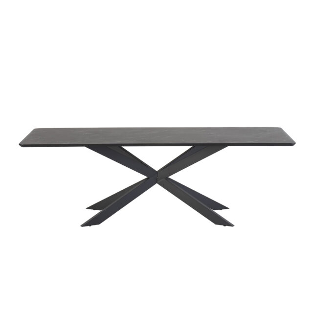 Solar Eetkamertafel Rechthoek 190 X 100 Cm Mdf Hpl Zwart Marmer 25 Mm